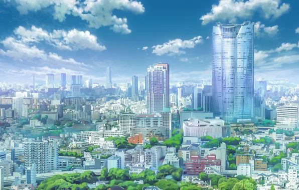 Небо, город, Твоё Имя, Kimi No Na Wa