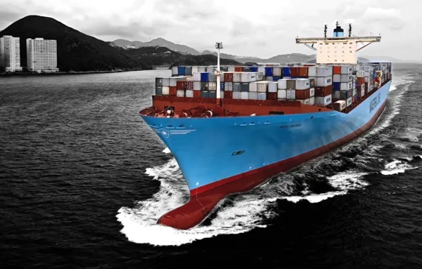 Картинка корабль, контейнеровоз, Maersk line