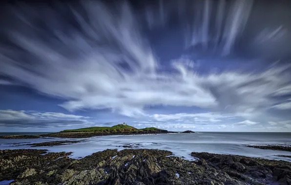 Картинка побережье, маяк, Ирландия