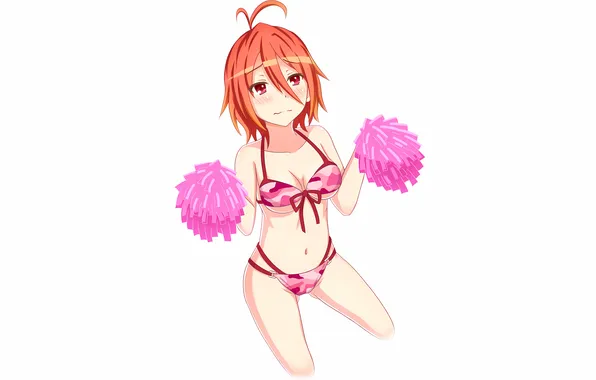 Girl, sexy, cleavage, boobs, sexy girl, anime, beautiful, red eyes