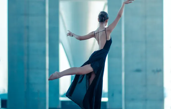 Beautiful, Asian, Model, Bridge, Dance, Woman, Back, Cute