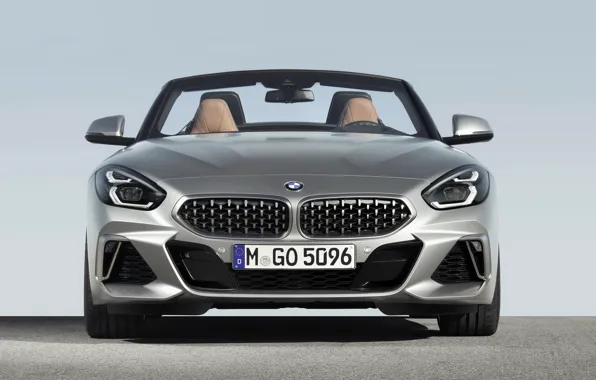 Картинка серый, BMW, родстер, вид спереди, BMW Z4, M40i, Z4, 2019