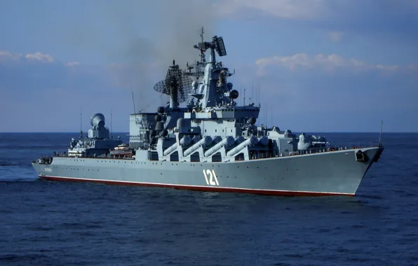 ВМФ, крейсер, ракетный, Гвардейский, &quot;Москва&quot;, Черноморский Флот, проект 1164