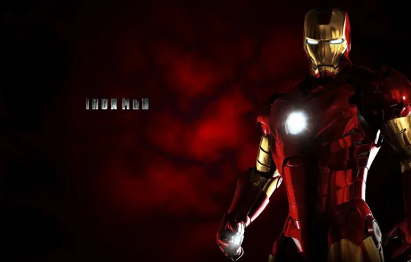 Cinema, red, gun, gold, sky, weapon, power, Iron Man