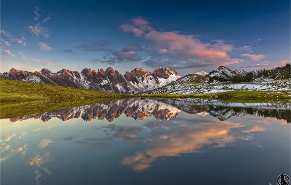 Картинка горы, природа, озеро, отражение, панорама