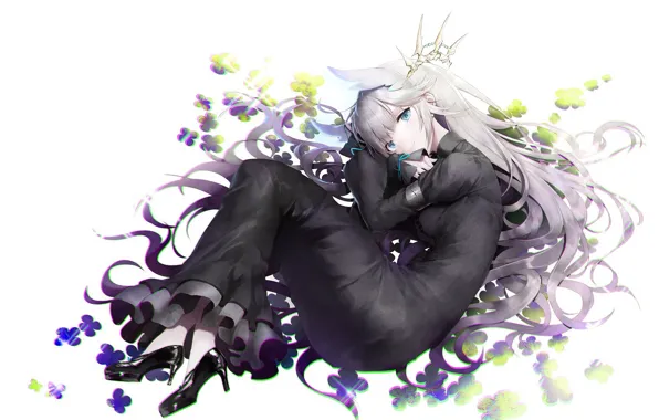 Девушка, цветы, лежит, haori iori