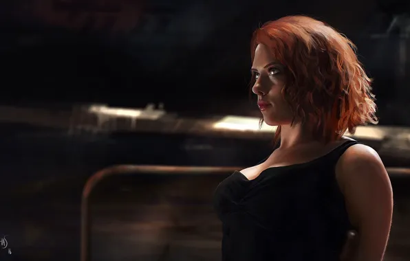 Scarlett Johansson, рыжая, Скарлетт Йоханссон, Арт, Art, Мстители, The Avengers