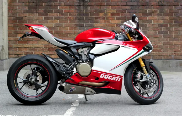 Белый, красный, зеленый, мотоцикл, red, white, суперспорт, Ducati