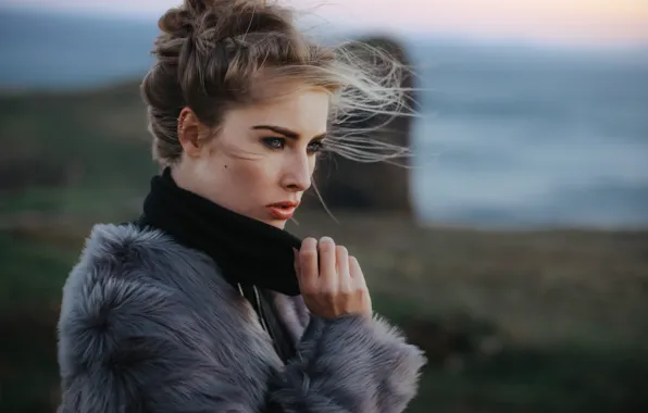 Ветер, веснушки, мех, локоны, David Olkarny, Scotland Vibe