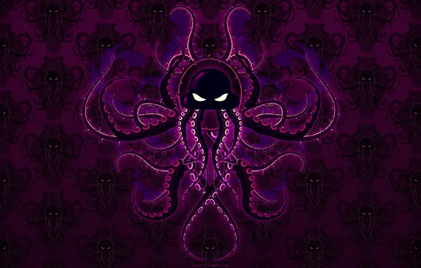 Octopus, art, purple