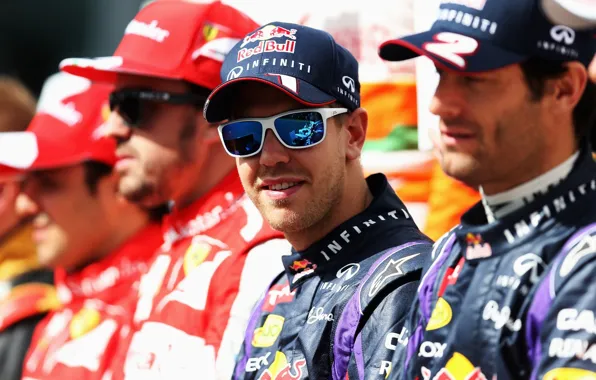 Очки, Гонщик, Vettel, Чемпион, Formula One racing drivers
