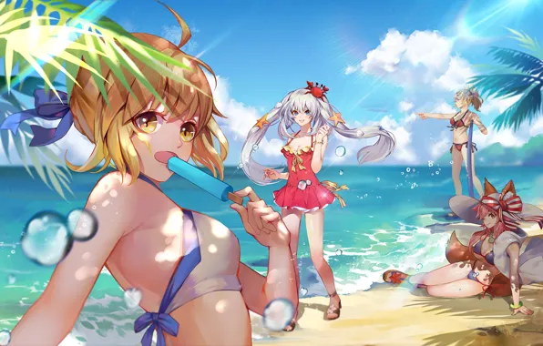 Картинка пляж, девушка, Fate / Grand Order, Судьба великая кампания