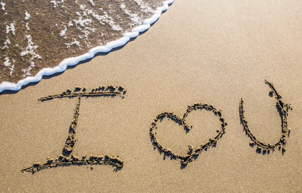 Картинка песок, море, пляж, love, beach, sea, romantic, sand
