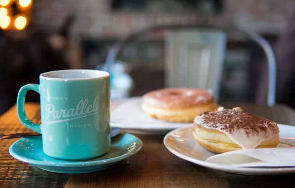 Кофе, шоколад, кружка, пирожное, крем, десерт