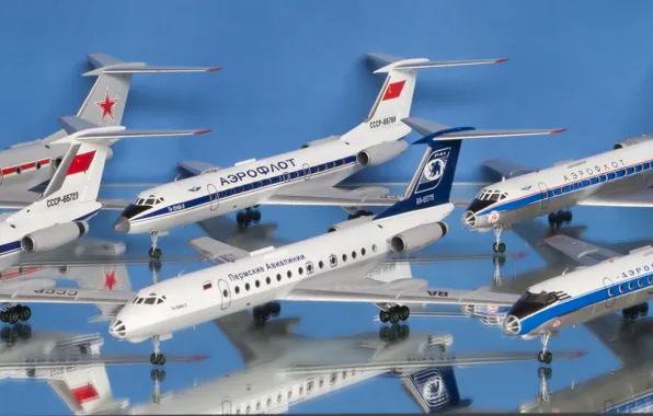 Картинка игрушки, СССР, ВВС, самолёты, Аэрофлот, Туполев, Б-3, Ту-134