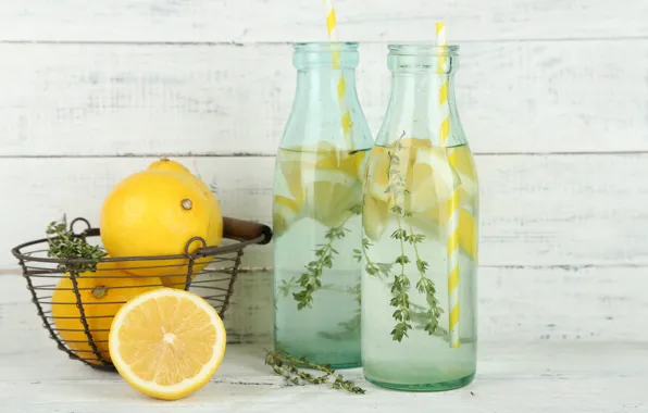 Картинка вода, лимон, цитрус, напиток, лимонад