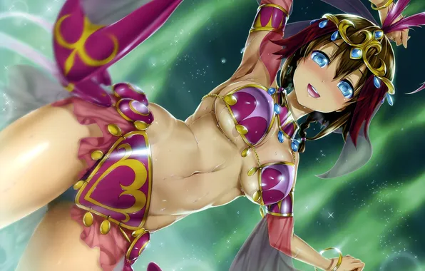 Девушка, украшения, танец, аниме, арт, костюм, amy, suisei no gargantia