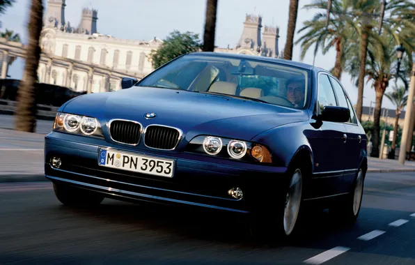 Картинка машина, бмв, BMW, передок, бумер, E39, Sedan, 5 Series