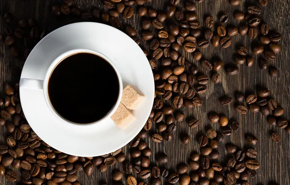 Кофе, сахар, кофейные зерна, пенка, coffee, coffee beans