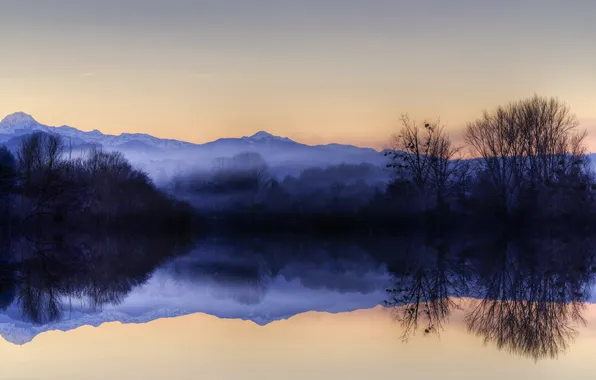 Пейзаж, горы, озеро