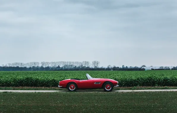 BMW, red, roadster, 507, 1959, side view, BMW 507