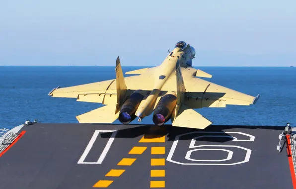 Истребитель, палуба, взлёт, палубный, Shenyang, J-15