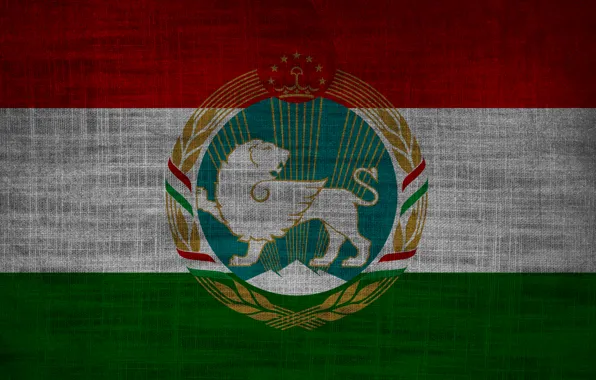 Картинка Flag, Emblem, Таджикистан, Texture, Tajikistan