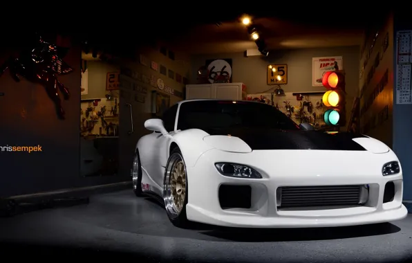 Turbo, white, mazda, japan, jdm, rx7, tuning, falken