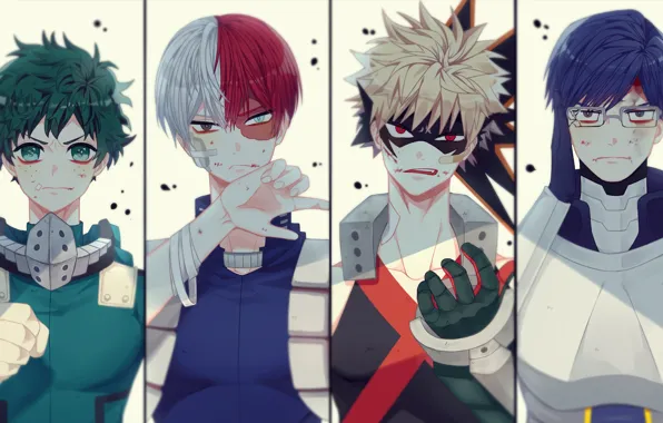 Коллаж, парни, My Hero Academia, Boku No Hero Academia, Моя Геройская Академия