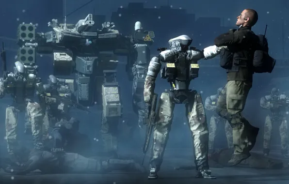 Война, человек, робот, армия, Call of Duty: Infinite Warfare
