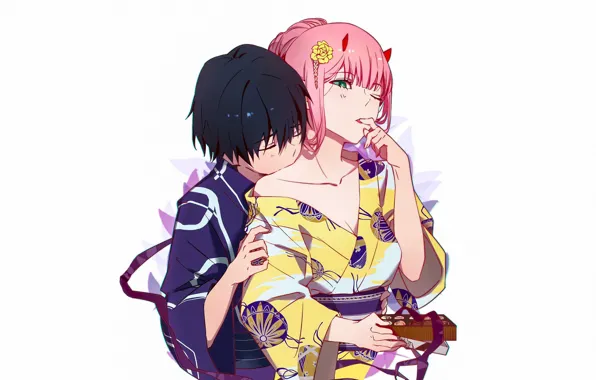Девушка, поцелуй, конфеты, парень, Darling In The Frankxx, Милый во Франксе