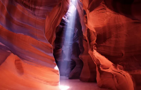 Картинка свет, природа, скалы, текстура, каньон, пещера, antelope canyon