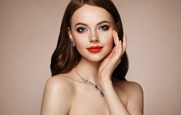 Девушка, модель, макияж, шатенка, колье, фотоссесия, Oleg Gekman