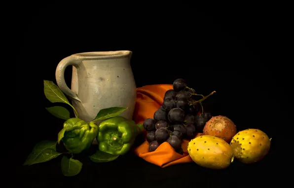 Raisin, figues, poivrons