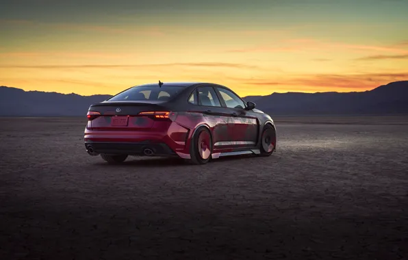 Volkswagen, Mountain, SEMA, Desert, Rear, SEMA 2022, Volkswagen Jetta GLI Performance Concept, Jetta GLI