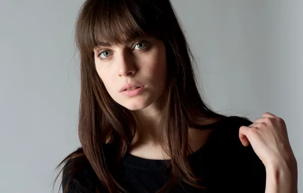 Взгляд, поза, фон, макияж, актриса, hair, look, pose