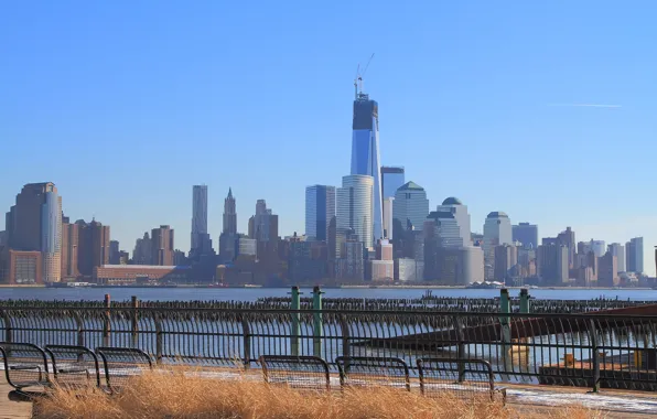 Картинка Manhattan, World Trade Center, Hudson River
