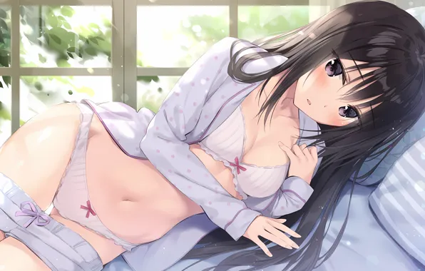 Girl, sexy, lingerie, pantsu, bra, cleavage, shorts, panties