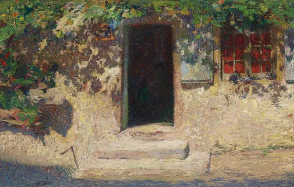 Дом, картина, дверь, Вход, Анри-Жан Гильом Мартин, Henri Matrin