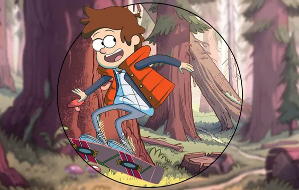 Лес, мальчик, Мультфильмы, gravity falls