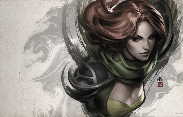 Девушки, Рыжая, Dota2, Windranger