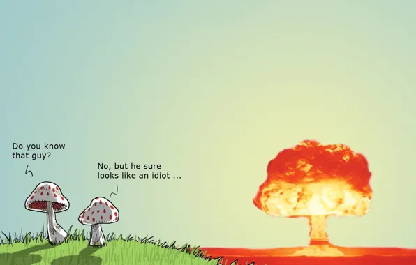 Картинка гриб, бомба, юмор, Wulffmorgenthaler, атомный взрыв