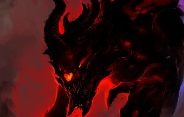 Картинка тьма, огонь, демон, арт, зло, Kaiju, Demon Kaiju