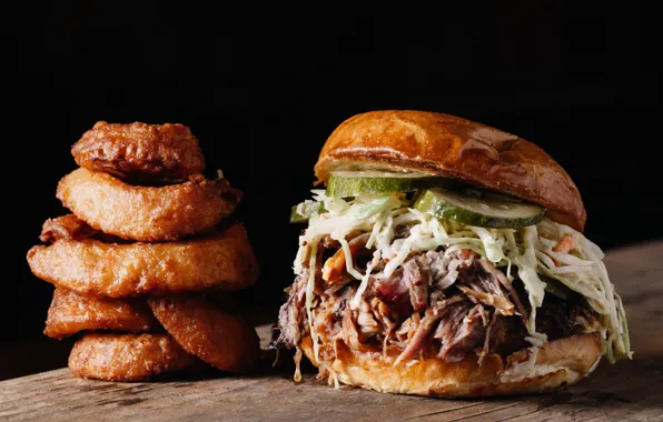 Bread, hamburger, meat