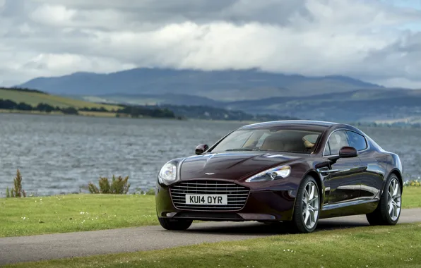 Фото, Aston Martin, побережье, автомобиль, металлик, Rapide S