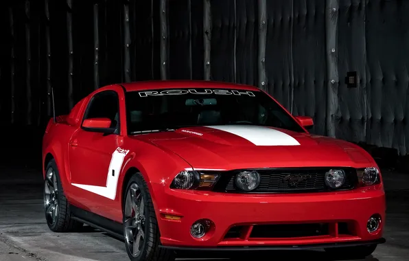 Красный, Mustang, Ford, мустанг, red, мускул кар, форд, Muscle Car