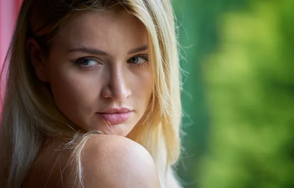 Картинка Girl, Green, Beauty, Blonde, Sight