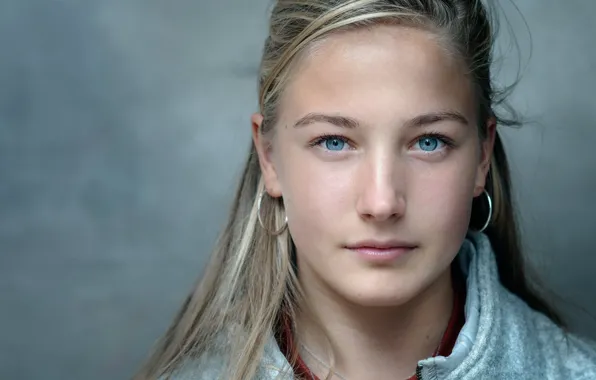Картинка глаза, взгляд, девушка, волосы, блондинка