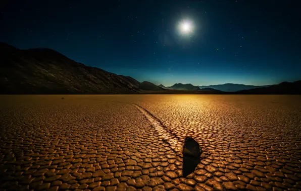 Картинка ночь, пустыня, Природа, Калифорния, США, Долина смерти