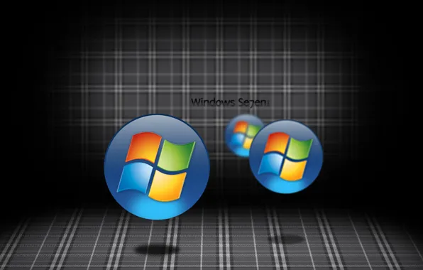 Картинка компьютер, логотип, эмблема, windows, объем, операционная система, 7. обои